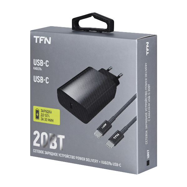 thumb картинка Сетевое зарядное устройство TFN Type-C 20W с кабелем Type-C от магазина Fastoo