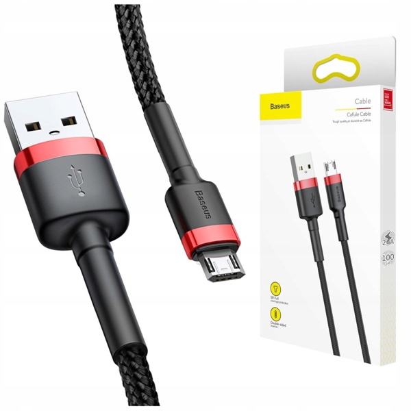 thumb картинка Кабель Baseus Cafule Cable USB micro 2,4A 1m от магазина Fastoo