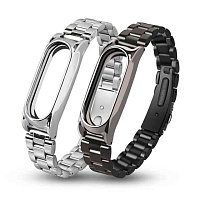 картинка Ремешок для Xiaomi Mi Band 5 металлический на застёжке (3 звена) магазин Fastoo являющийся официальным дистрибьютором в России 