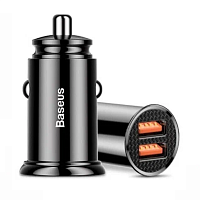 картинка Автомобильное зарядное устройство Baseus Plastic A+A 30W Dual QC3.0 магазин Fastoo являющийся официальным дистрибьютором в России 